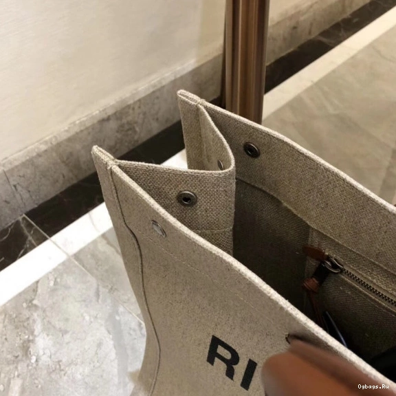 AND GAUCHE LEATHER IN TOTE LINEN YSL PRINTED RIVE BAG 0711